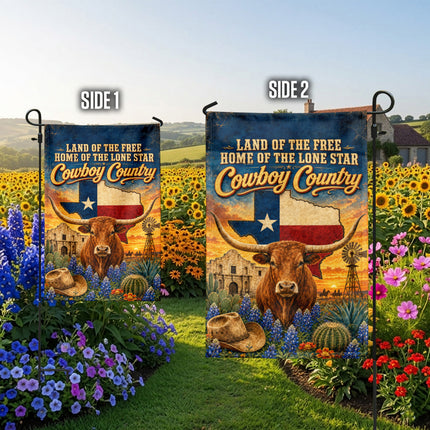 Texas Flag Cowboy Country Longhorn Lone Star Western Flag