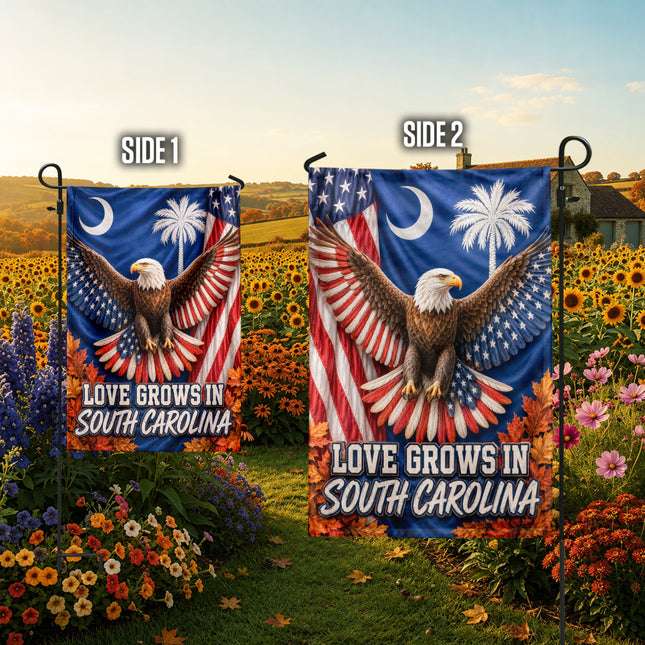 South Carolina Patriotic Eagle Autumn Pride Flag