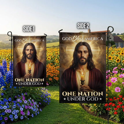 SP-01 Christian Patriotic Flag God Bless America One Nation Under God Memorial Day