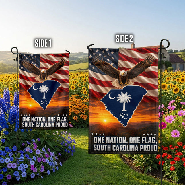 South Carolina Proud Bald Eagle American Patriotic Flag