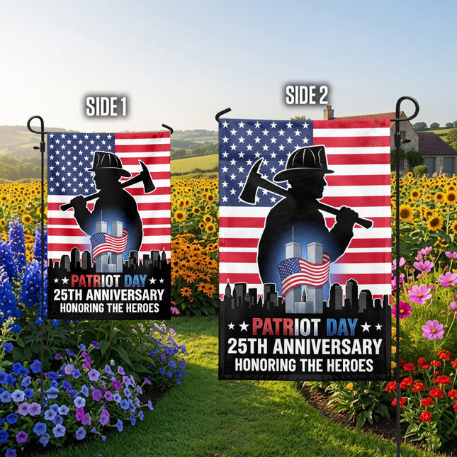 Patriot Day 25th Anniversary Firefighter Heroes Memorial Flag