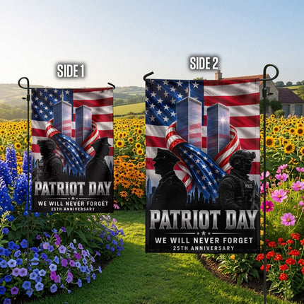 Patriot Day 25th Anniversary Thin Blue Line Police Twin Towers Memorial Flag