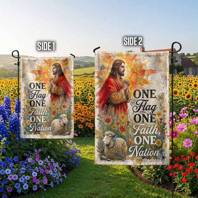 SP-01 Christian Patriotism One Flag One Faith One Nation Garden Flag Patriotic Celebrations