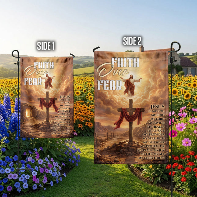 SP-01 Cross Garden Flag Sacred Cross Resurrection Christian Holidays