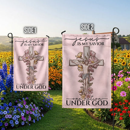 SP-01 Jesus Christ Flag Faith and Courage One Nation Under God Family Gatherings