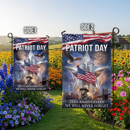 SP-01 We Will Never Forget Patriot Day 25th Anniversary Firefighter Flag