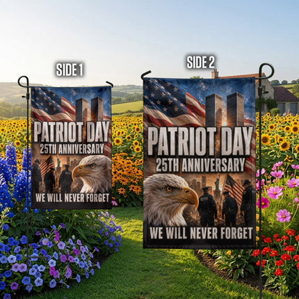 Patriot Day 25th Anniversary Police Eagle Twin Towers Memorial Flag