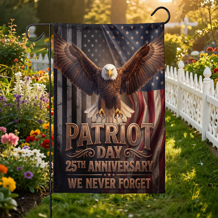Patriot Day 25th Anniversary We Never Forget Flag