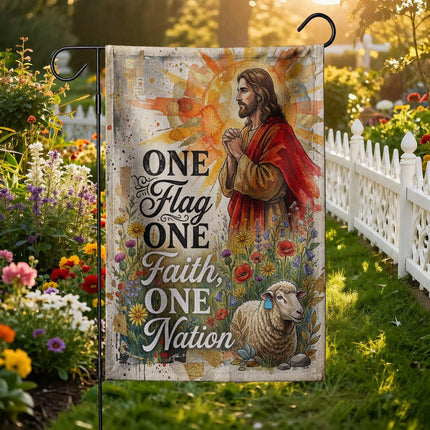 One Flag One Faith One Nation God Inspired Jesus Lamb Flag