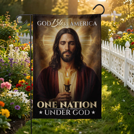 SP-01 Christian Patriotic Flag God Bless America One Nation Under God Memorial Day
