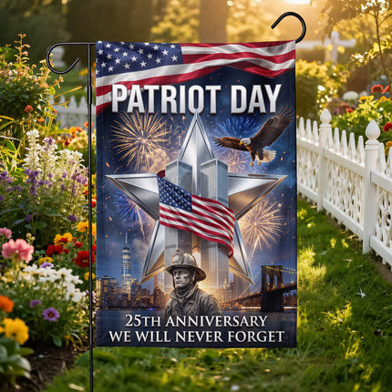 SP-01 We Will Never Forget Patriot Day 25th Anniversary Firefighter Flag