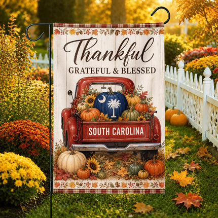 South Carolina Thankful Harvest Truck Fall Flag