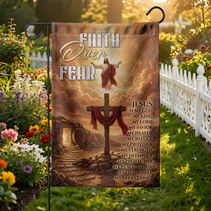 SP-01 Cross Garden Flag Sacred Cross Resurrection Christian Holidays