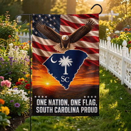 South Carolina Proud Bald Eagle American Patriotic Flag