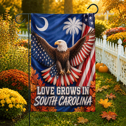 South Carolina Patriotic Eagle Autumn Pride Flag