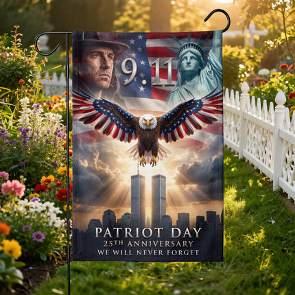 Patriot Day 25th Anniversary Liberty Eagle Firefighter 9 11 Memorial Flag