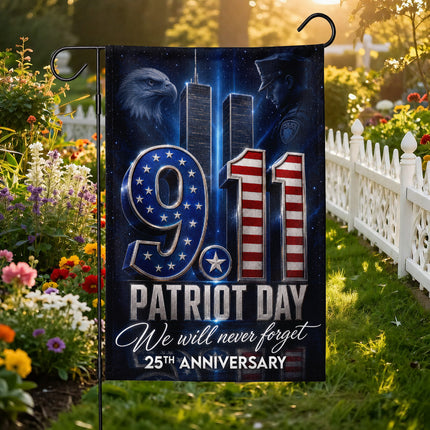 Patriot Day 25th Anniversary Midnight Police Eagle 9 11 Memorial Flag