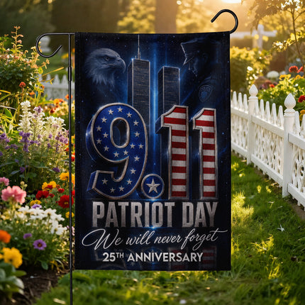 Patriot Day 25th Anniversary Midnight Police Eagle 9 11 Memorial Flag