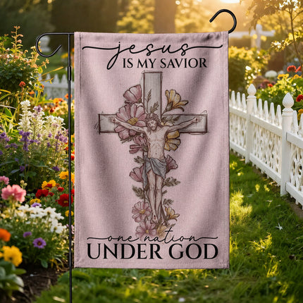 SP-01 Jesus Christ Flag Faith and Courage One Nation Under God Family Gatherings