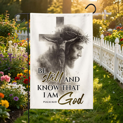 Psalm 46:10 Christian Flag Be Still And Know That I Am God Jesus Cross