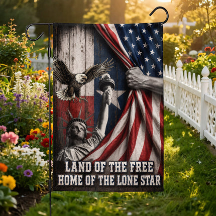 Texas Flag Land of the Free Liberty Eagle Lone Star Flag