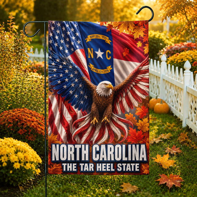 North Carolina Fall Patriotic Eagle Tar Heel State Flag