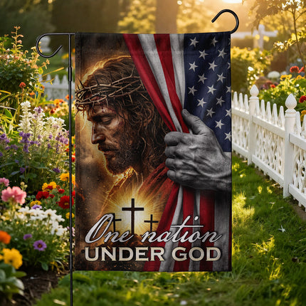 One Nation Under God Jesus American Flag Cross Flag