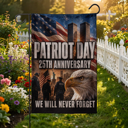 Patriot Day 25th Anniversary Police Eagle Twin Towers Memorial Flag