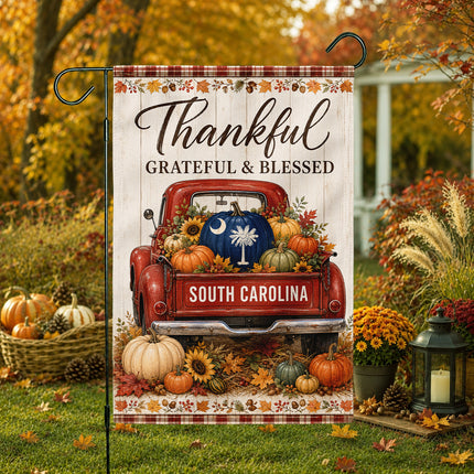 South Carolina Thankful Harvest Truck Fall Flag