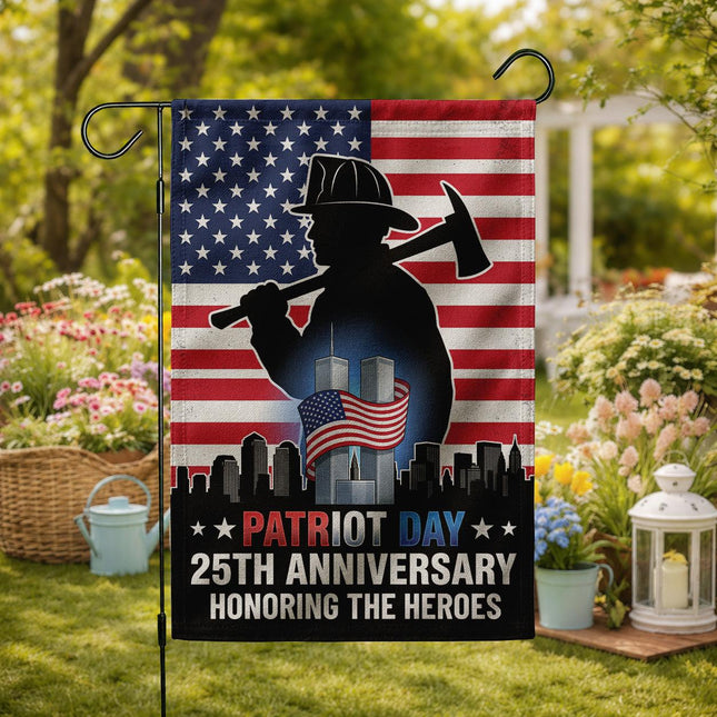 Patriot Day 25th Anniversary Firefighter Heroes Memorial Flag