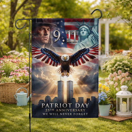 Patriot Day 25th Anniversary Liberty Eagle Firefighter 9 11 Memorial Flag