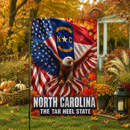 North Carolina Fall Patriotic Eagle Tar Heel State Flag