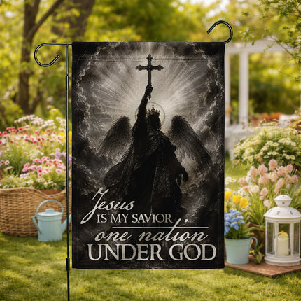 SP-01 Jesus Cross Flag One Nation Under God American Heritage Patriotic Celebrations