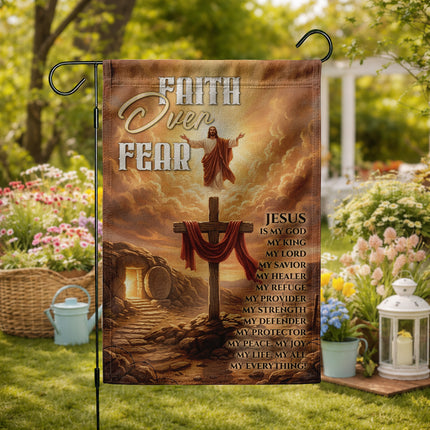 SP-01 Cross Garden Flag Sacred Cross Resurrection Christian Holidays