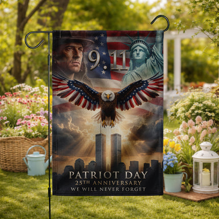 Patriot Day 25th Anniversary Liberty Eagle Firefighter 9 11 Memorial Flag