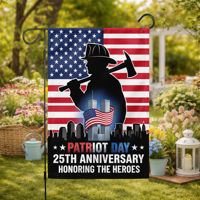 Patriot Day 25th Anniversary Firefighter Heroes Memorial Flag