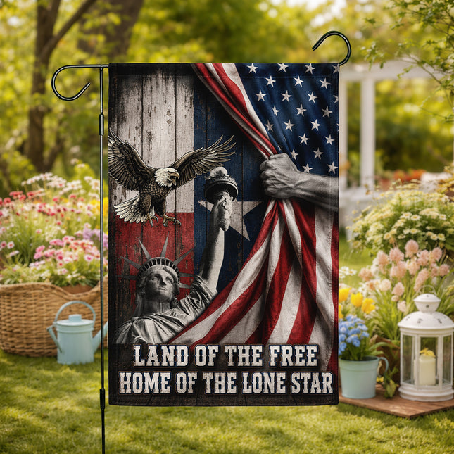 Texas Flag Land of the Free Liberty Eagle Lone Star Flag
