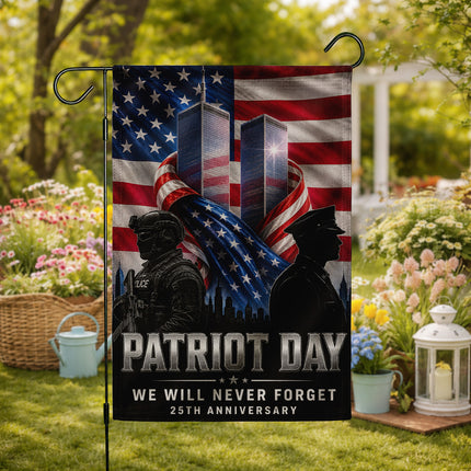 Patriot Day 25th Anniversary Thin Blue Line Police Twin Towers Memorial Flag
