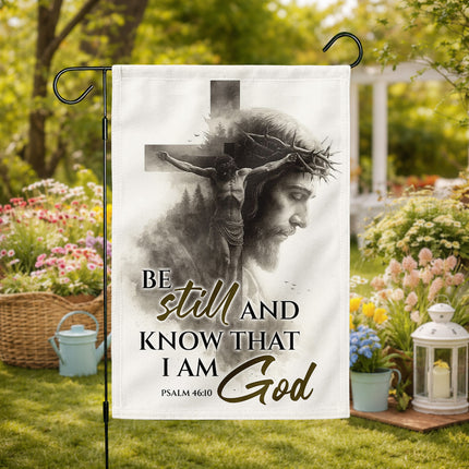 SP-01 Cross Garden Flag Be Still and Know That I Am God Anniversary Celebration