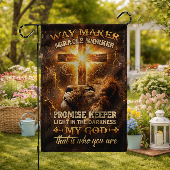 SP-01 Way Maker Miracle Worker Promise Keeper Christian Garden Flag Thanksgiving 4th of July
