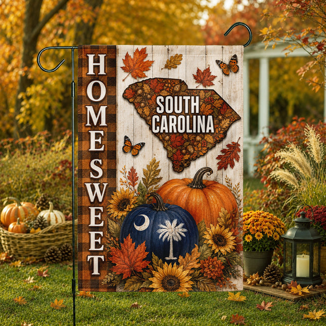 South Carolina Home Sweet Autumn Pumpkin Harvest Flag