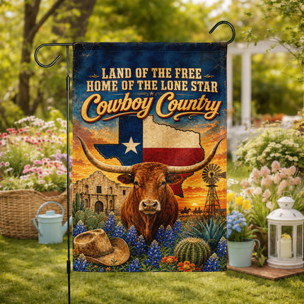 Texas Flag Cowboy Country Longhorn Lone Star Western Flag