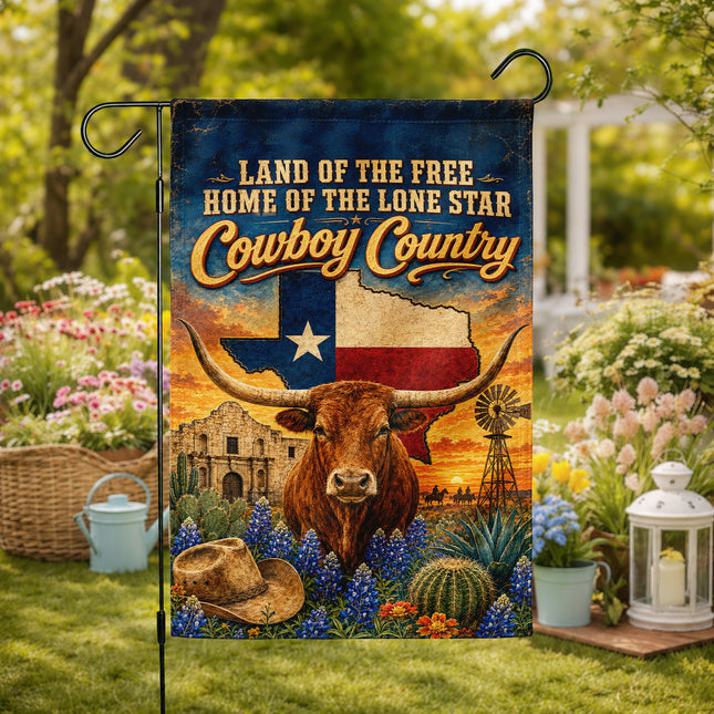 Texas Flag Cowboy Country Longhorn Lone Star Western Flag