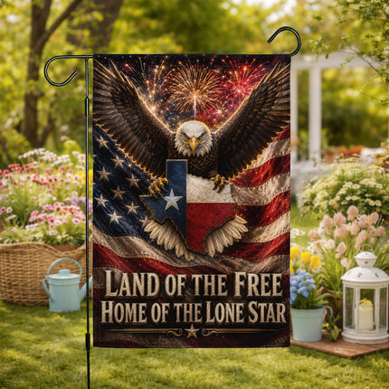 Texas Flag Land of the Free Lone Star Eagle Patriotic Flag
