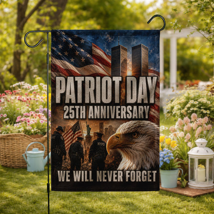 Patriot Day 25th Anniversary Police Eagle Twin Towers Memorial Flag