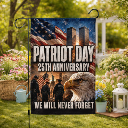 Patriot Day 25th Anniversary Police Eagle Twin Towers Memorial Flag