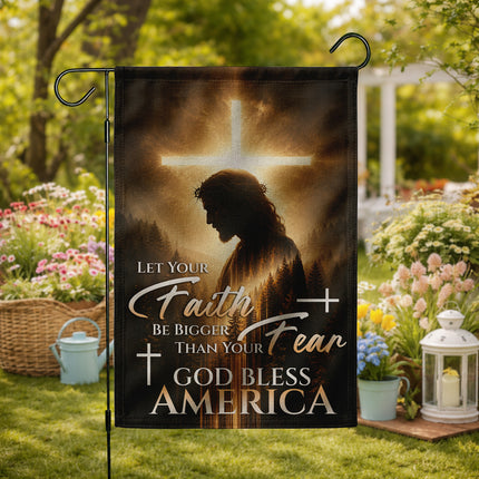 SP-01 Cross Garden Flag Crown of Thorns Resurrection Faith Independence Day