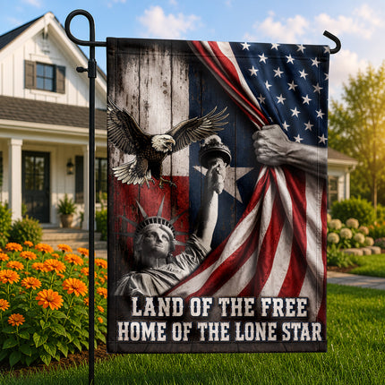 Texas Flag Land of the Free Liberty Eagle Lone Star Flag