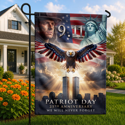 Patriot Day 25th Anniversary Liberty Eagle Firefighter 9 11 Memorial Flag