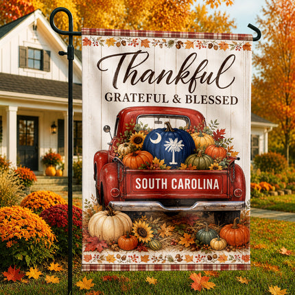 South Carolina Thankful Harvest Truck Fall Flag